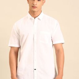 CAVALLO by Linen Club Men Contemporary Fit Spread Collar Solid Casual Shirt-image-49