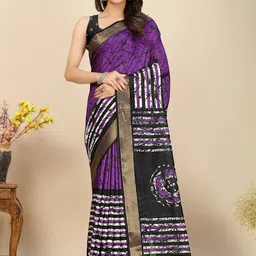 J 6 DESIGNER Batik Printed Saree with Blouse Piece-picture-35