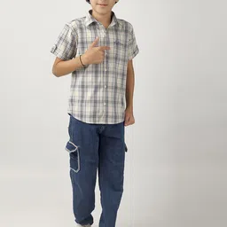 BEARSOUL Boys Tartan Checked Cotton Casual Shirt-image-36
