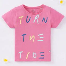 Ed-a-Mamma Kids Pink Printed T-Shirt-67