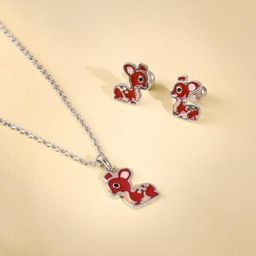 GIVA Girls Silver Bamby Kids Jewellery Set-image-19