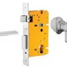 Dorset 60 mm Lever Handle Lock Set with Both Side Key Cylinder Stainless Steel ML CO OR image 1