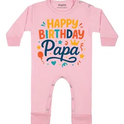 Arvesa Happy Birthday Papa Printed Bodysuit-image-84