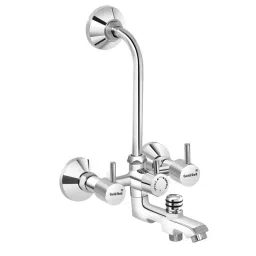 Gold Bell Flora Brass 3 In 1 Wall Mixer Set with 203X203 mm(8X8 Inch) SS Round Overhead 381 mm(15 Inch) SS Arm Hand Shower, 3-1-Siya-Flora-8R-15A-BlackSQ-image-40