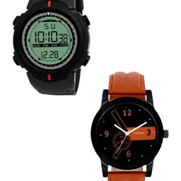 TARIDO Men Pack of 2 Round Dial & Regular Straps Digital Watch TD1672SL01TD1675NL01-5