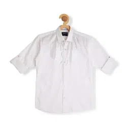Cavio Kids White Cotton Sequence Shirt-image-18