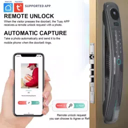 GOLENS Luxurious Design Wifi Digital Door Lock with LCD Display Biometric, X24 image 3