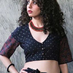 Chidiyaa Black Block Printed Blouse image 2
