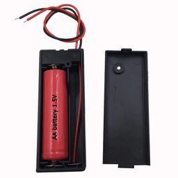 LAMPVPATH (Pack of 5) Single AA Battery Holder with Switch and Cover, 1 AA Battery Holder with Cover and Switch, AA Battery Holder with Leads Wires image 4