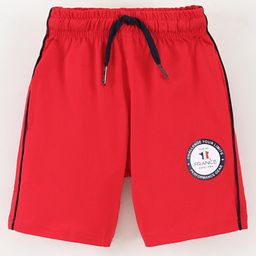 Grab It Shorts With Drawstring France Print - Red-image-59