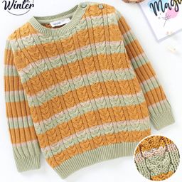 Babyoye Full Sleeves Eco Conscious 100% Cotton Na Pullovers Cable Knit Detail Sweater - Multicolor-image-67