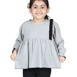 Aww Hunnie Full Sleeves Peplum Winter Sweat Top - Grey-picture-21