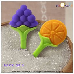 NeonateCare Silicone BPA Free Natural Organic Freezer Safe Teethers Soft & Textured Pack of 2 -  (Fruit teether) Multicolor( Color and design may vary)-17