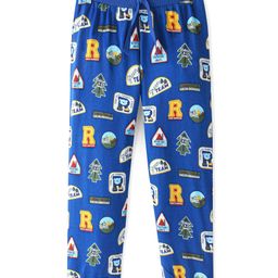 Babyhug Cotton Knit Full Length Lounge Pants Stamps Print- Navy Blue-image-96