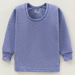 Bodycare Full Sleeves Solid Colour Thermal Vest - Blue-image-78