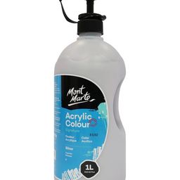Mont Marte Acrylic Colour Paint 1 Litre - Silver-image-85