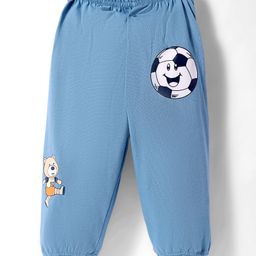 Tango Single Jersey Knit Full Length Bear & Football Printed Lounge Pant - Light Blue-picture-20