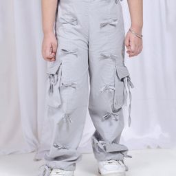 NEUDIS Cotton Pockets Detailed Solid Cargo Pants - Grey-image-88
