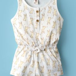 ToffyHouse Single Jersey Knit Sleeveless Jumpsuit With Bunny Print - Off White-image-68