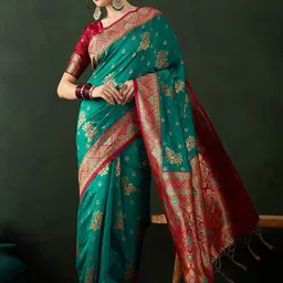 Dori Ethnic Motifs Woven Design Zari Banarasi Saree-50