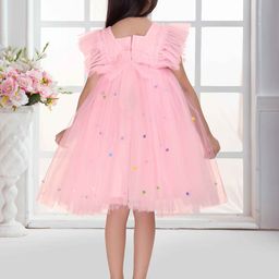 Tiny Kingdom Polka Dot Flutter Sleeve Net A-Line Dress image 5