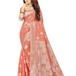 SAADHVI Woven Design Zari Pure Cotton Banarasi Saree-picture-24