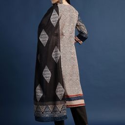 RAJMANDIRFABRICS Abstract Printed Mirror Work Pure Cotton Kurta With Trouser & Dupatta image 3