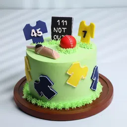 All Not Out Cricket Birthday Cake-24