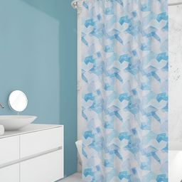 ArtzFolio Blue & White Printed Waterproof Shower Curtain-image-109
