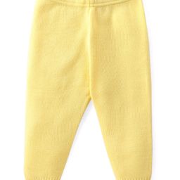 Babyhug Knitted Full Sleeves Front Open Sweater Set With Heart Design & Cap - Yellow image 4