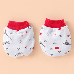 Ben Benny Interlock Knit Heart Printed Cap Mittens & Booties Red - Diameter 10 cm image 4