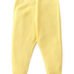 Babyhug Knitted Full Sleeves Front Open Sweater Set With Heart Design & Cap - Yellow image 5