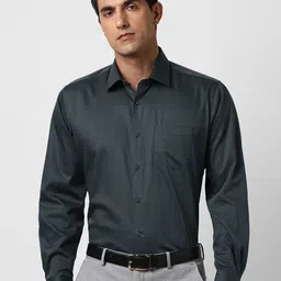 Van Heusen Checked Spread Collar Full Sleeves Opaque Regular Fit Formal Shirt-image-81