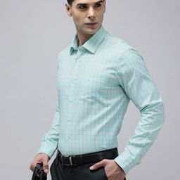 Van Heusen Pure Cotton Slim Fit Opaque Checked Formal Shirt-image-28