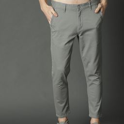 Roadster Men Grey Cropped Sustainable Chinos-image-47
