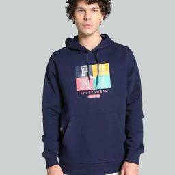 Puma Blue Cotton Relaxed Fit Printed Hooded Sweatshirt-picture-14