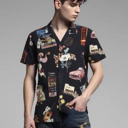 Jack & Jones Grey Cotton Comfort Fit Printed Shirt-picture-32