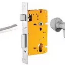 Dorset 70 mm Lever Handle Lock Set with Knob and Key Cylinder Stainless Steel ML DV OR image 1
