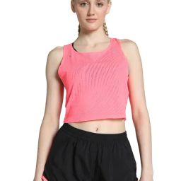 Puma Pink Polyster Skinny Crop Top-image-98