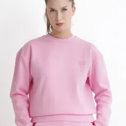 RAREISM Pink Blended Solid Long Sleeves Sweatshirt-image-23