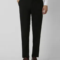 Peter England Black Slim Fit Trousers-image-26