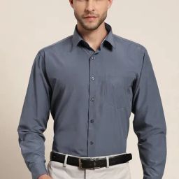 Hancock Blue Slim Fit Shirt-image-75