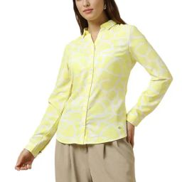 Allen Solly Yellow Polyester Regular Fit Abstract Shirts image 3