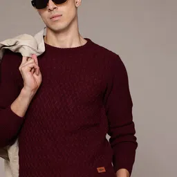 The Roadster Lifestyle Co. Geometric Design Acrylic Sweaters-image-78