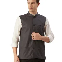 Sojanya Grey Mandarin Collar Nehru Jacket-picture-48