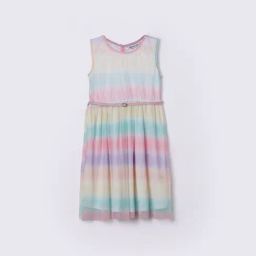 Fame Forever By Lifestyle Girls Multi Polyester All Over Print Dress-picture-3