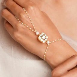 Abdesigns Gold-Tone Plated Kundan Studded Flexible Fit Bracelets-23