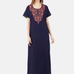 KOI SLEEPWEAR Navy Embroidered Nighty-image-56