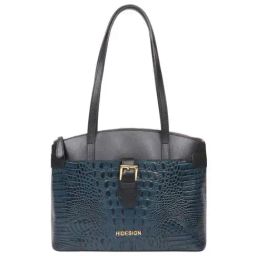 Hidesign Camila Sb 02 Blue Textured Large Tote Handbag-image-66