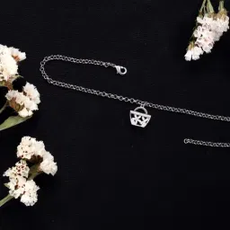 The Real Effect London 800 Sterling Silver White Gold Anklet for Women-image-56